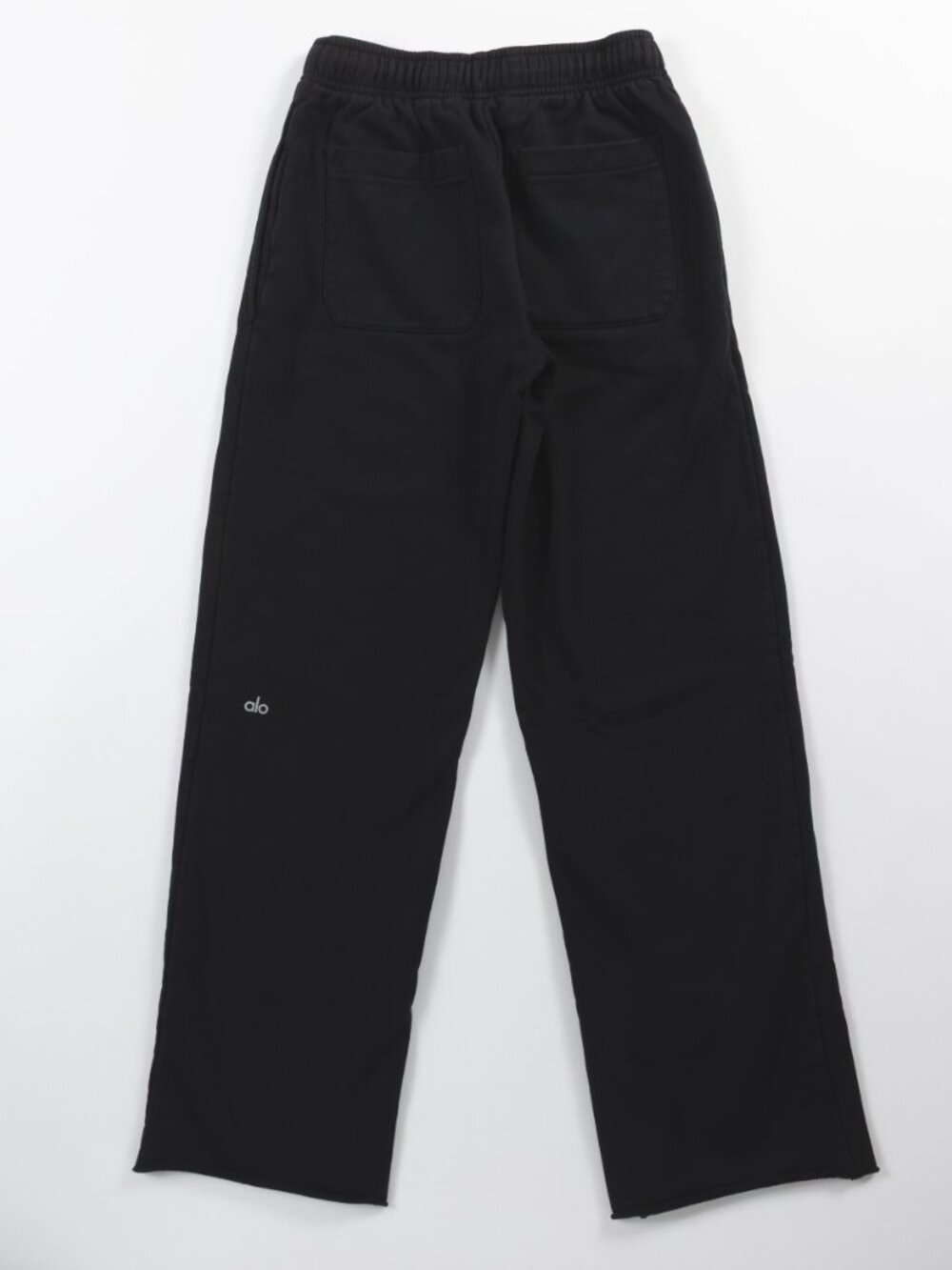 Alo Yoga Straight Open Bottom Wide Leg Sweatpants Terry Cloth Raw Hem XS